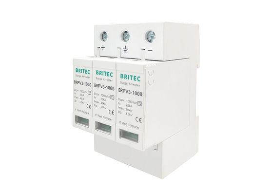 ประเภท 2 1000V 40ka Pv Surge Arrester SPD พร้อมใบรับรอง TUV IEC61643-31