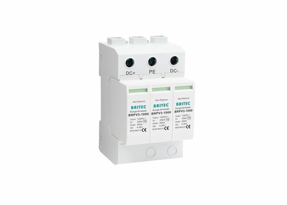 1000VDC 3P โซลารี โฟโตวอลเตอิก ป้องกันกระแสไฟฟ้า ระบบ PV SPD 35mm Din Rail การติดตั้ง