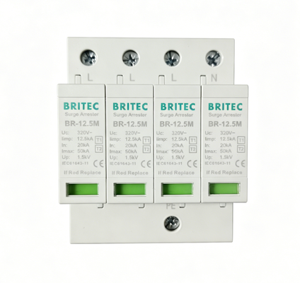 BR-12.5M 320 4P spd t1 ป้องกันสายฟ้าชนิด 1 2 spd 12.5ka ไฟฟ้าชน