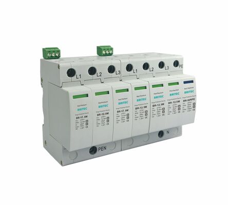 25kA DIN Rail Mount Surge Protector กับ UL94-V0 Thermoplastic Housing สําหรับการป้องกันการกระชับแรงอย่างแข็งแรง