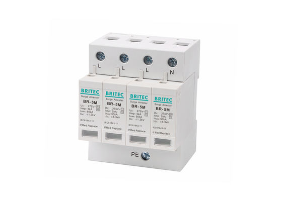 การออกแบบโมดูลมาตรฐาน IEC BR-5M 4p 5kA อุปกรณ์ป้องกันไฟกระชากแรงดันต่ำ