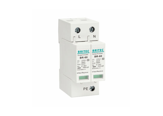 60ka Power Lightning Surge Arrester Single Phase AC Electrical Surge Protector