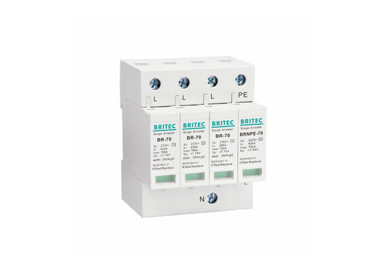 อุปกรณ์ป้องกันไฟกระชากแบบเสียบได้ Type 2 385V 70kA สำหรับความปลอดภัย AC