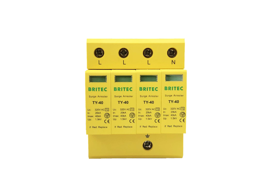 4P 40KA AC ป้องกันสายฟ้า 3 ขั้นตอน ป้องกันแรงกระแทกการกักตัว ชั้น C IP20