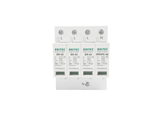 40kA 275V/255V อุตสาหกรรม DIN Rail 3 Phase Type 2 SPD เครื่องป้องกันการกระตุ้น