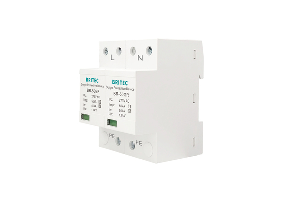 ระดับชั้น I เครื่องกักความแรง 10/350μs 50KA เซ้งล์เฟส 150V / 275V / 320V