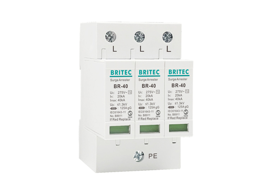 อุปกรณ์ป้องกันความแรงกระชับต่ํา ประเภท 2 3P 40kA AC
