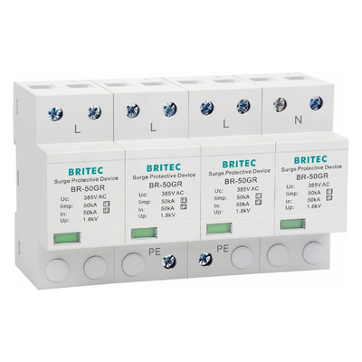 BRITEC 50GR Ac อุปกรณ์ป้องกันไฟกระชากระบบไฟ Spd อุปกรณ์ป้องกันไฟกระชาก 50ka