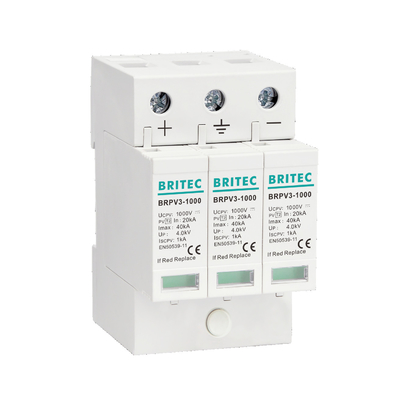 BRPV3-1000 1000V 3P โซลาร์ PV spd DC ป้องกันกระแสไฟฟ้ากระแสไฟฟ้า