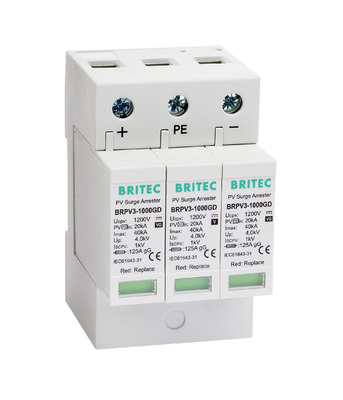 BRPV3-1000 1000V 3P โซลาร์ PV spd DC ป้องกันกระแสไฟฟ้ากระแสไฟฟ้า
