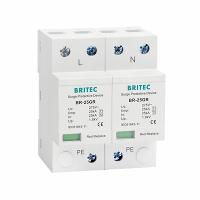 อุปกรณ์ป้องกันไฟกระชาก CE IP20 10/350us Type 1 TUV อุปกรณ์ป้องกันไฟกระชาก