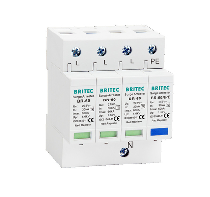 BR-60 3P+1 T2 Type 2 อุปกรณ์ป้องกันไฟกระชาก Lightning Thunder Protector Spd