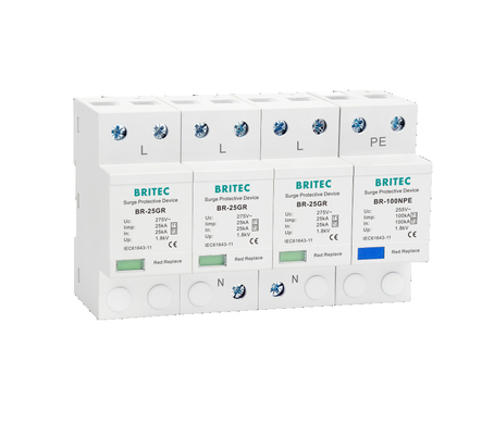 BR-25GR 2P Spd Surge Protector Lightning Arrester Protection surge Suppressor 2P 3p Class I เครื่องป้องกันฟ้าคะนอง