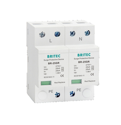 BR-25GR 1P 1P 3p Type Spd อุปกรณ์ป้องกันไฟกระชาก Lightning Arrester Supresor SPD type I และ type II
