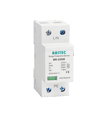 BR-25GR 3+1 25kA ประเภท 1 ป้องกันกระแสไฟฟ้า ระบบการป้องกันกระแสไฟฟ้า