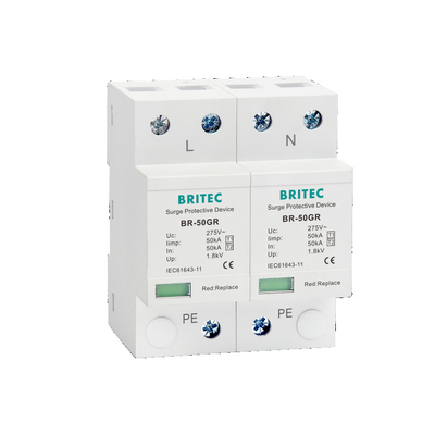 BRITEC BR-50GR 275 2P Ac Type 1 Spd อุปกรณ์ป้องกันไฟกระชาก Lightning Protection Arrester T1 spd