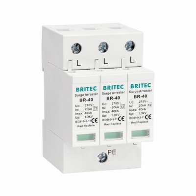 อุปกรณ์ป้องกันไฟกระชาก BRITEC Type 2 20kA 40kA 3P Class C OEM รองรับ