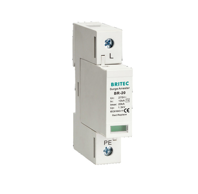 BR-20 4P ระดับ 2 อุปกรณ์ป้องกันกระแสไฟฟ้า จับสายฟ้า 3 ขั้นตอน Thunder SPD ประเภท 2 อุปกรณ์ป้องกันกระแสไฟฟ้า