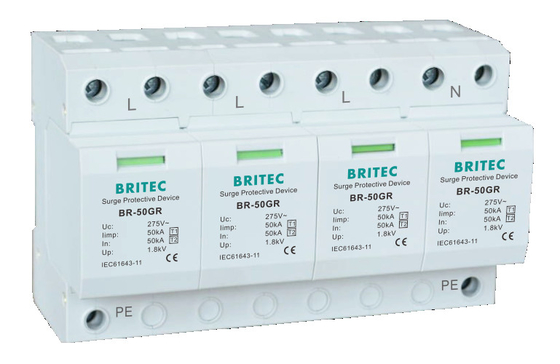 BR-50GR 4P 3 Phase 385V Type 1 อุปกรณ์ป้องกันไฟกระชากฟ้าผ่า spd