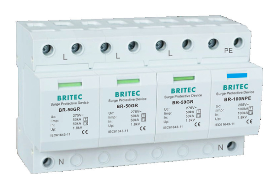 BR-50GR 4P 3 Phase 385V Type 1 อุปกรณ์ป้องกันไฟกระชากฟ้าผ่า spd