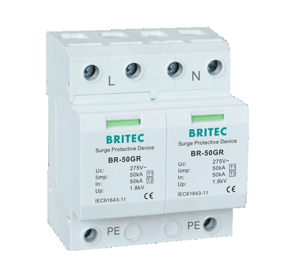 BRITEC BR-50GR 3P Type 1 Surge Arrester 50ka อุปกรณ์ป้องกันไฟกระชาก spd t1 t2 ac