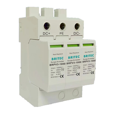 BRPV3-1500-12.5 Photovoltaic Spd ป้องกันกระแสแสงอาทิตย์ t1 t2 dc อุปกรณ์ PV Arrester DC 1500V
