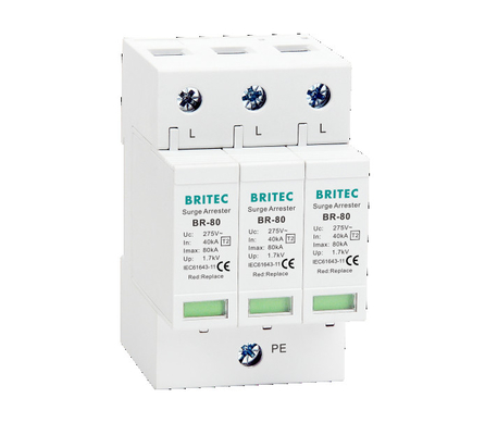 BR-80 2P อุปกรณ์ป้องกันการกระจายไฟ SPD 275v ป้องกันการกระจายไฟ