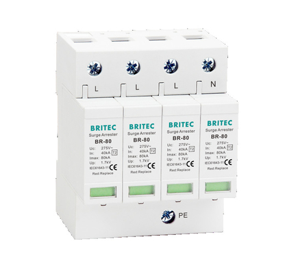 BR-80 2P อุปกรณ์ป้องกันการกระจายไฟ SPD 275v ป้องกันการกระจายไฟ