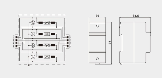 BR-POE-P Signal Surge Arrestor poe ethernet จีน หน่วยป้องกันการระบาดของข้อมูล cat 6 48v