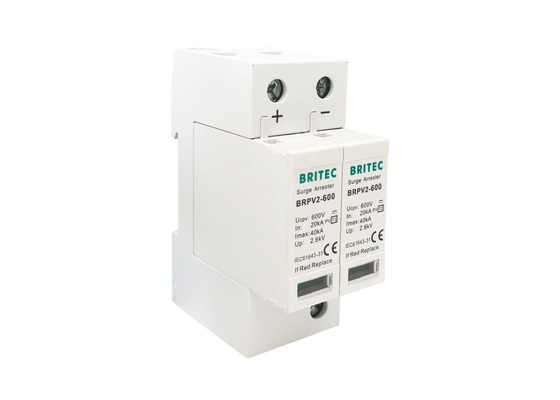ไฟฟ้าโซลาร์เซลล์ 600V High Voltage Class II DC 2 Pole SPD IP20 PV Surge Arrester