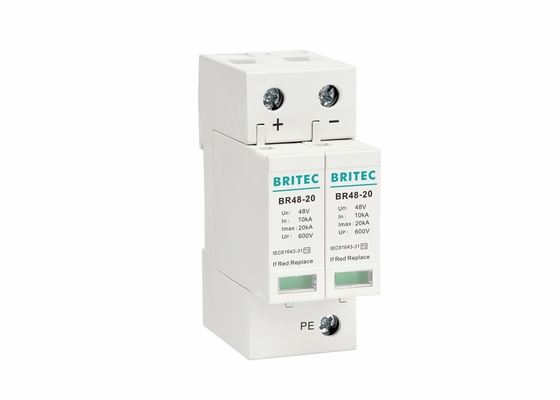 อุปกรณ์ป้องกันไฟกระชาก DC 20 KA Class II DIN Rail 48V SPD พร้อมใบรับรอง CE