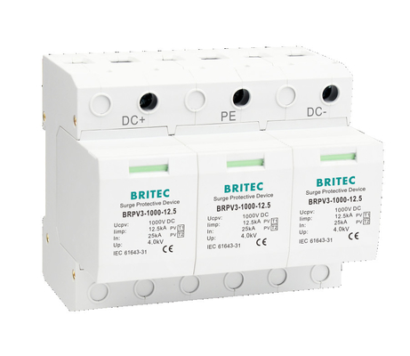 BRPV3-1000 12.5 DC SPD Pv Dc อุปกรณ์ป้องกันการกระชับกระชับ