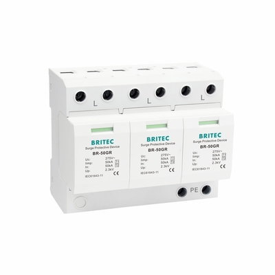 BR-50GR 4P Ac ป้องกันแสงจีนชนิด 1 อุปกรณ์ป้องกันกระแสไฟฟ้า Spd กระแสไฟฟ้า Spd t1 t2