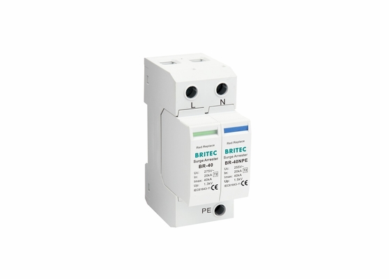 TVSS 150V / 275V / 320V / 385V / 440V 40KA Din Rail Power ป้องกันสายฟ้า