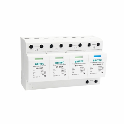 BR-25GR 3P+1 ประเภท 1 อุปกรณ์ป้องกันการกระจายไฟ SPD Thunder Arrester