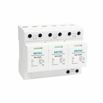 BR-25GR 3P+1 ประเภท 1 อุปกรณ์ป้องกันการกระจายไฟ SPD Thunder Arrester