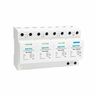 TUV BR-50GR 3P+N Class 1 AC SPD 50ka อุปกรณ์ป้องกันการกระจายไฟชนิด 1 spd