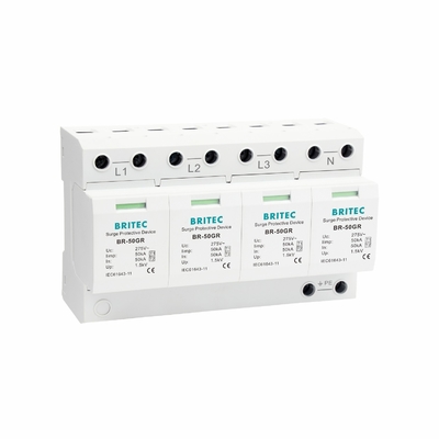 TUV BR-50GR 3P+N Class 1 AC SPD 50ka อุปกรณ์ป้องกันการกระจายไฟชนิด 1 spd