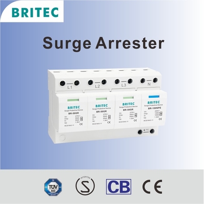 BR-50GR 3+1 เครื่องป้องกันการกระจายไฟฟ้า spd เครื่องป้องกันการกระจายไฟฟ้า ac type 1 เครื่องป้องกันฟ้าคะนอง