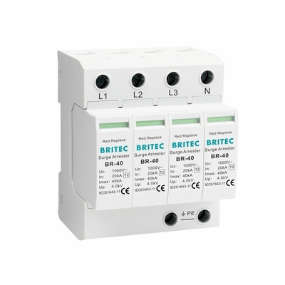 BR-40 1000 4P ประเภท 2 ป้องกันแรงกระชับ 1000V 690V 800V ป้องกันแรงกระชับสูง 3 ขั้นตอน