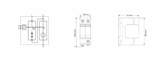 BR-25GS 1+1 spd t1 25ka เครื่องป้องกันการกระจายไฟฟ้า เครื่องป้องกันการกระจายไฟฟ้า