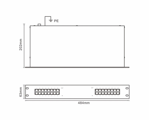 BRRJ45H-16R อุปกรณ์ป้องกันไฟกระชากสัญญาณ 1000M แบบติดตั้งบนแร็ค ป้องกันไฟกระชากอีเธอร์เน็ต