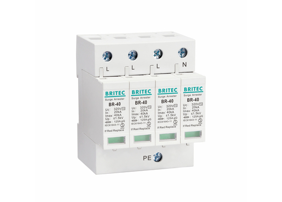 40ka เครื่องป้องกันการกระชับกระแสไฟฟ้า AC Over Voltage Lightning Arrester