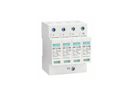 12.5kA ประเภท 1+2 320V 4P เครื่องป้องกันกระแสไฟฟ้า