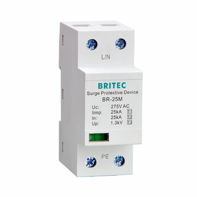 BR-25M 1P T1 Class I+II 25kA อุปกรณ์ป้องกันไฟกระชาก SPD เฟสเดียว