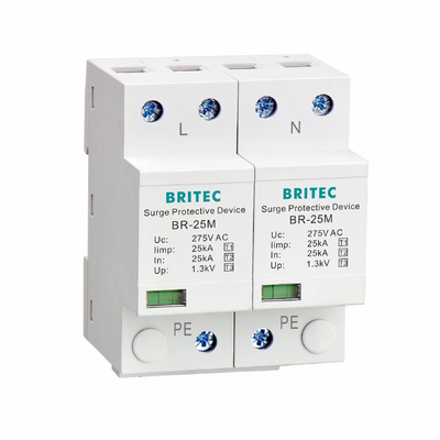 BR-25M 3P Class I spd อุปกรณ์ป้องกันไฟกระชาก ฟังก์ชั่นส่งสัญญาณระยะไกล อุปกรณ์ป้องกันฟ้าผ่า