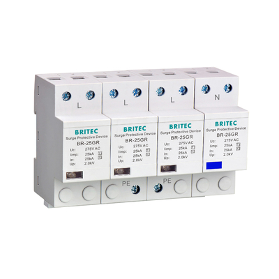 BR-25M 3P+1NPE 25kA T1+T2 อุปกรณ์ป้องกันไฟกระชาก B+C แรงดันต่ำ 3 เฟส ชนิด 1 AC spd
