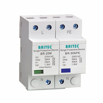 BR-25M 3P+1NPE 25kA T1+T2 อุปกรณ์ป้องกันไฟกระชาก B+C แรงดันต่ำ 3 เฟส ชนิด 1 AC spd