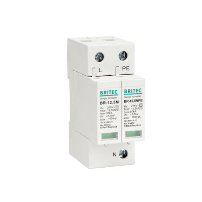BRITEC BR-12.5M 3P+1 อุปกรณ์ป้องกันไฟกระชาก 275v อุปกรณ์ป้องกันฟ้าผ่า Class I+II Spd
