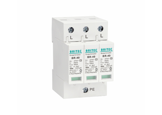 อุปกรณ์ป้องกันไฟกระชาก BRITEC Type 2 20kA 40kA 3P Class C OEM รองรับ